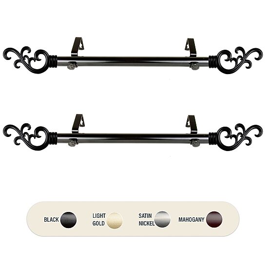 Rod Desyne (Set Of 2) Madeline Side 1 IN Adjustable Curtain Rod