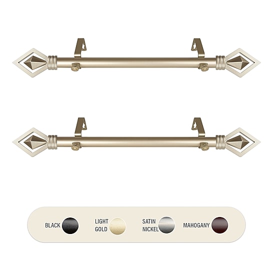 Rod Desyne (Set Of 2) Lenore Side 1 IN Adjustable Curtain Rod