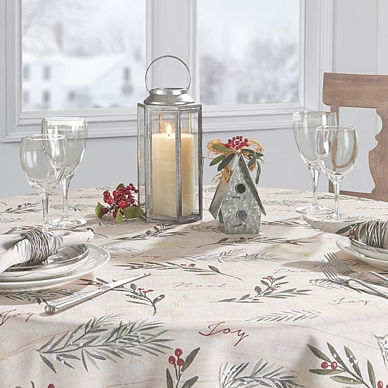Elrene Home Fashions Holiday Trimmings Tablecloth