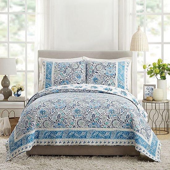 Dena Home Bisou Floral 3-pc. REVERSIBLE Quilt Set