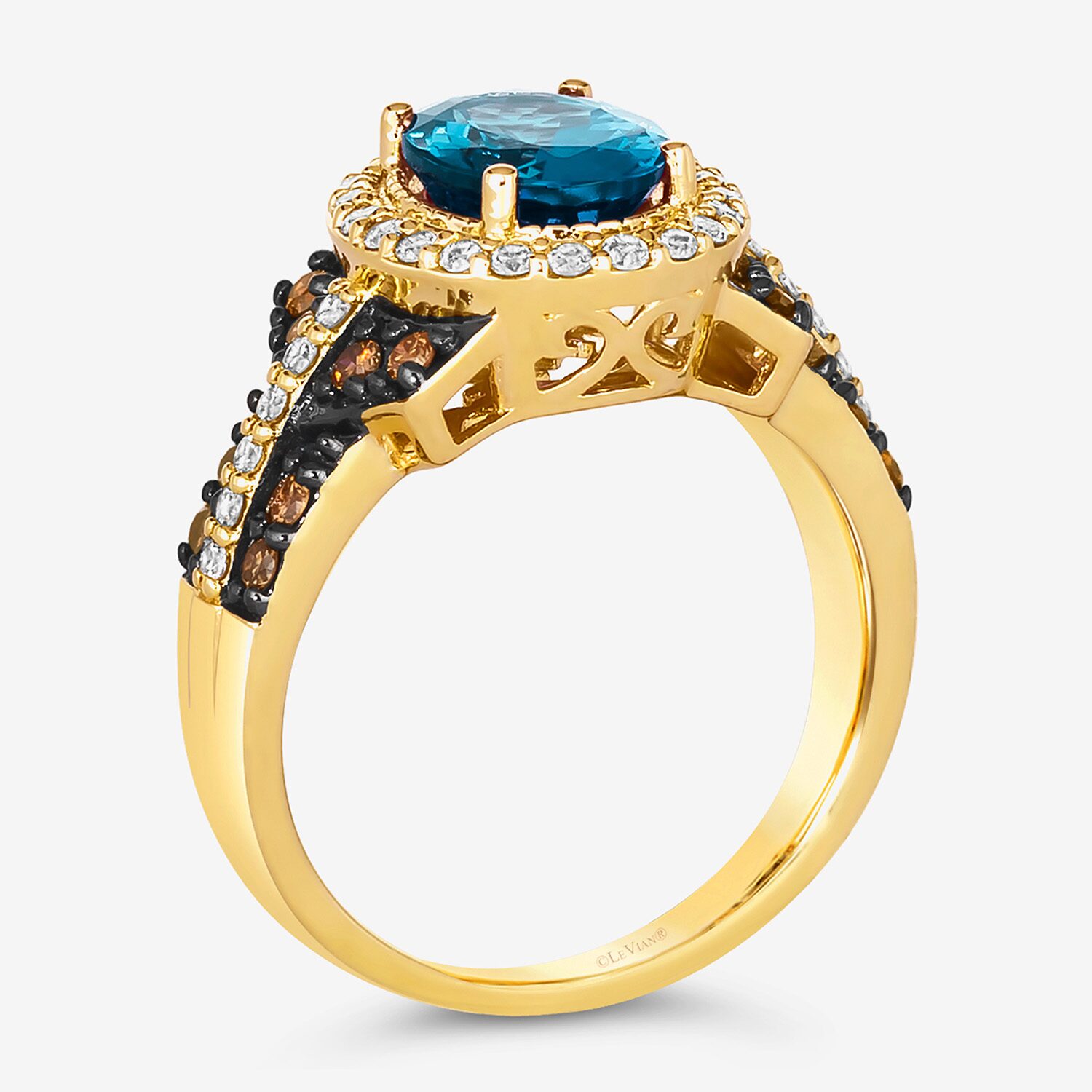 Le Vian® Ring featuring 7/8 CT. Neopolitan Opal™ 1/3 Chocolate Diamonds® 1 3/8 Nude Diamonds™ set 14K Strawberry Gold®