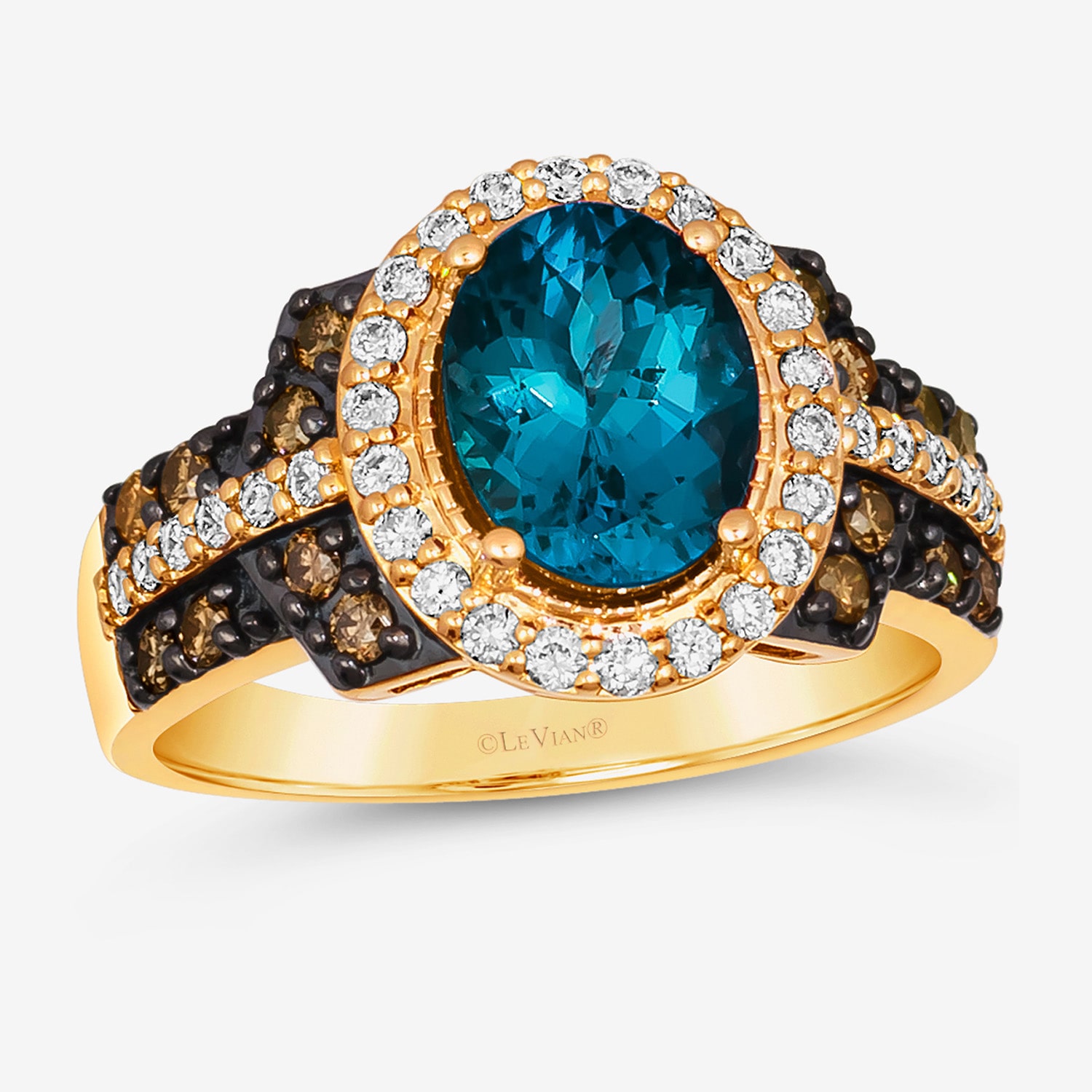Le Vian® Ring featuring 7/8 CT. Neopolitan Opal™ 1/3 Chocolate Diamonds® 1 3/8 Nude Diamonds™ set 14K Strawberry Gold®