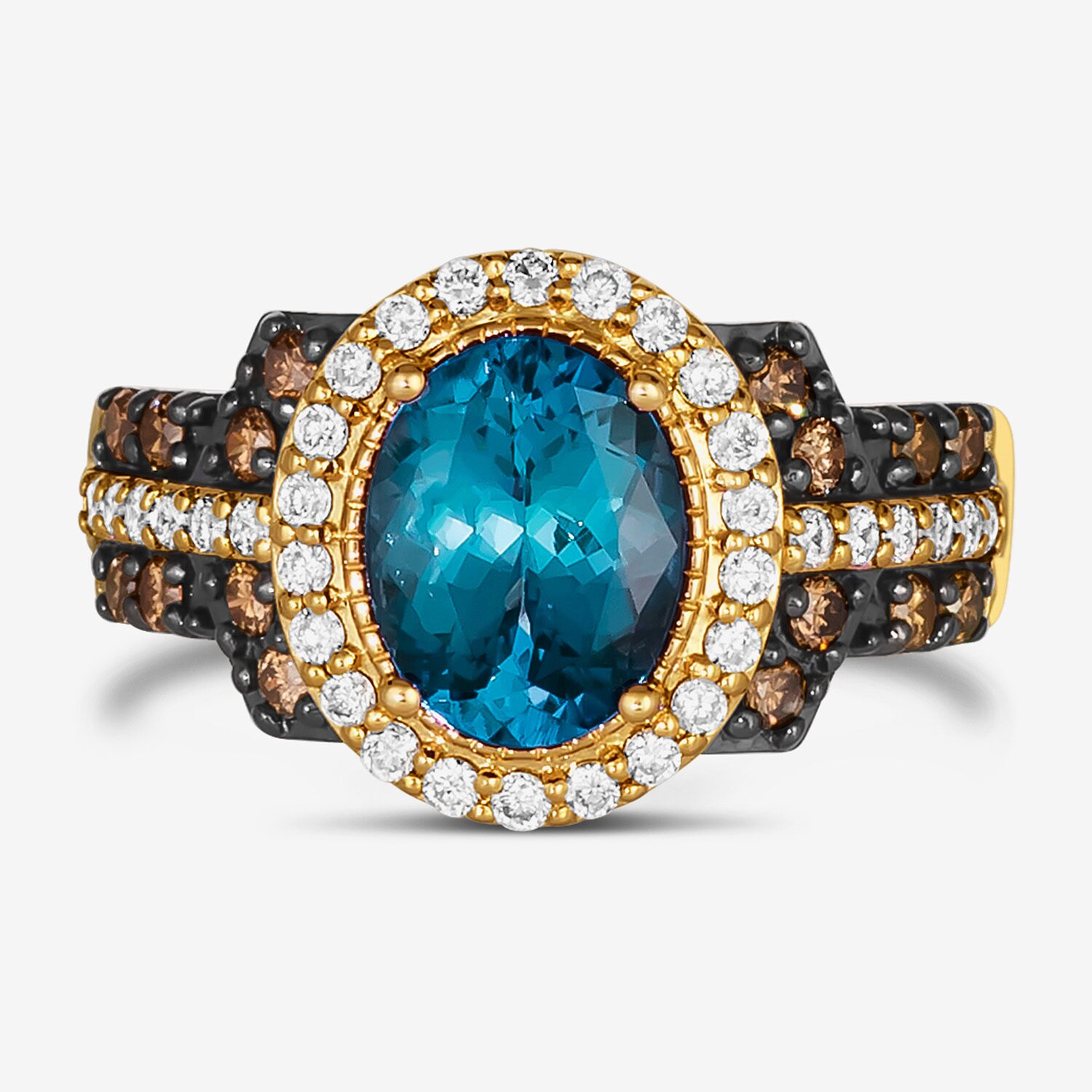 Le Vian® Ring featuring 7/8 CT. Neopolitan Opal™ 1/3 Chocolate Diamonds® 1 3/8 Nude Diamonds™ set 14K Strawberry Gold®