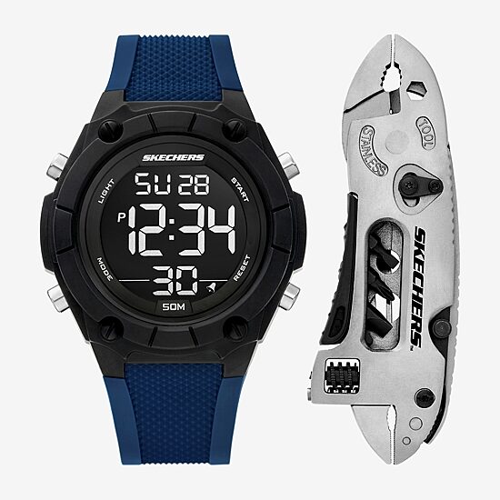 Skechers Mens Blue 2-pc. Watch Boxed Set Sr8508