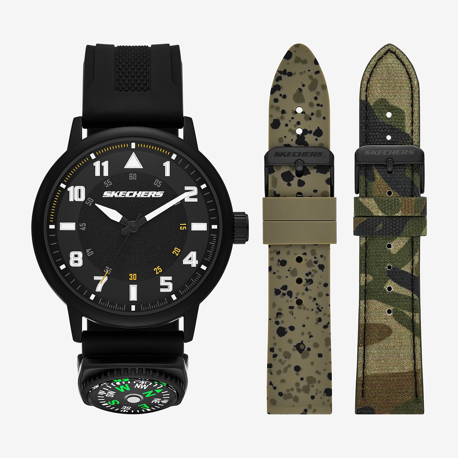 Skechers Mens Black 3-pc. Watch Boxed Set Sr9138