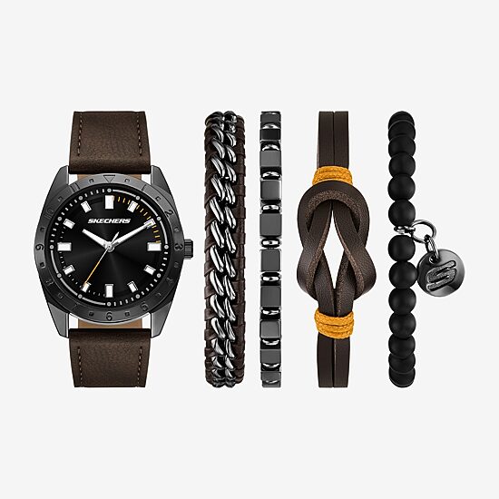 Skechers Mens Brown 5-pc. Watch Boxed Set Sr9140