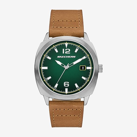 Skechers Mens Brown Leather Strap Watch Sr5274
