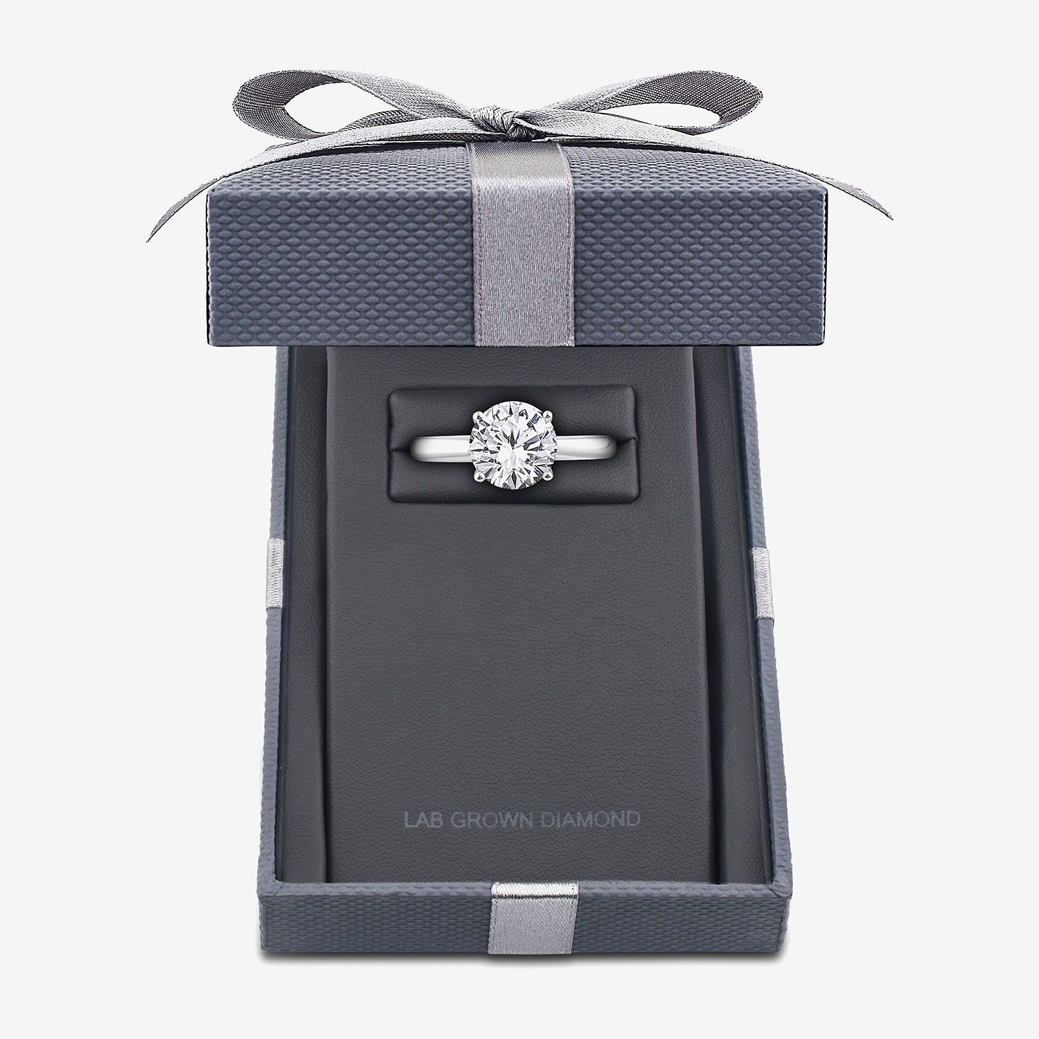 Grown Gorgeous (F,Vs2) Womens 2 1/4 CT. T.W. Lab White Diamond 14K Gold or Platinum Round Solitaire Engagement Ring