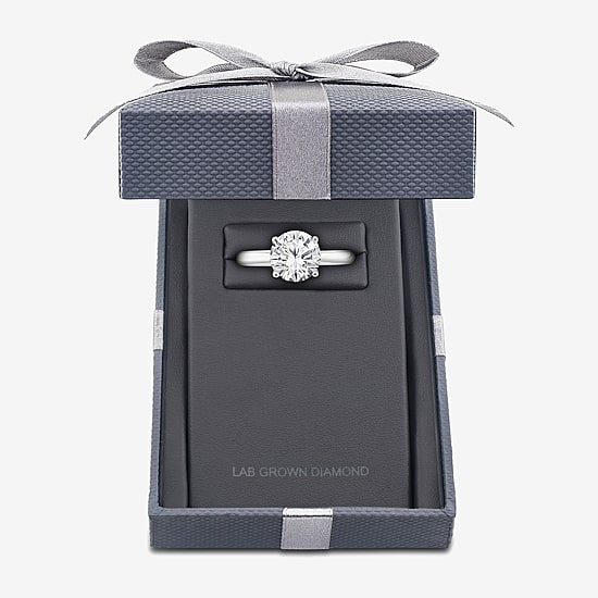 Grown Gorgeous (F,Vs2) Womens 2 1/4 CT. T.W. Lab Grown White Diamond 14K Gold or Platinum Round Solitaire Engagement Ring