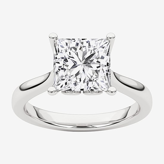 Grown Gorgeous (F, Vs2) Womens 2 1/4 CT. T.W. Lab Grown White Diamond 14K Gold or Platinum Princess-cut Solitaire Engagement Ring