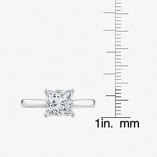 Grown Gorgeous (F, Vs2) Womens 2 1/4 CT. T.W. Lab Grown White Diamond 14K Gold or Platinum Princess-cut Solitaire Engagement Ring