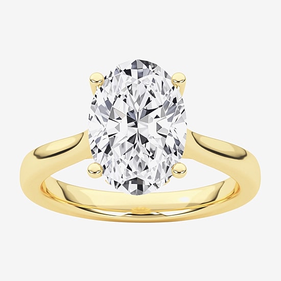 Grown Gorgeous (F, Vs2) Womens 2 1/4 CT. T.W. Lab Grown White Diamond 14K Gold or Platinum Oval Solitaire Engagement Ring