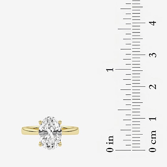 Grown Gorgeous (F, Vs2) Womens 2 1/4 CT. T.W. Lab Grown White Diamond 14K Gold or Platinum Oval Solitaire Engagement Ring