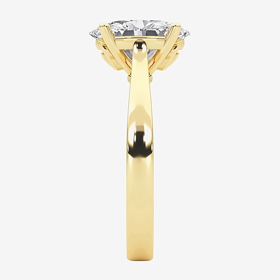 Grown Gorgeous (F, Vs2) Womens 2 1/4 CT. T.W. Lab Grown White Diamond 14K Gold or Platinum Oval Solitaire Engagement Ring