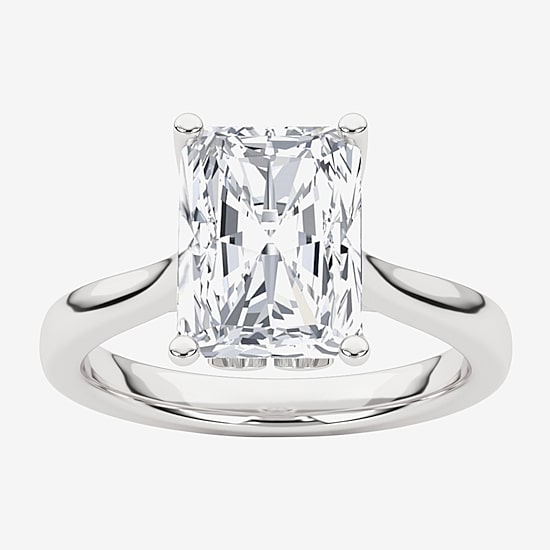 Grown Gorgeous (F, Vs2) Womens 2 1/4 CT. T.W. Lab Grown White Diamond 14K Gold or Platinum Radiant-cut Solitaire Engagement Ring
