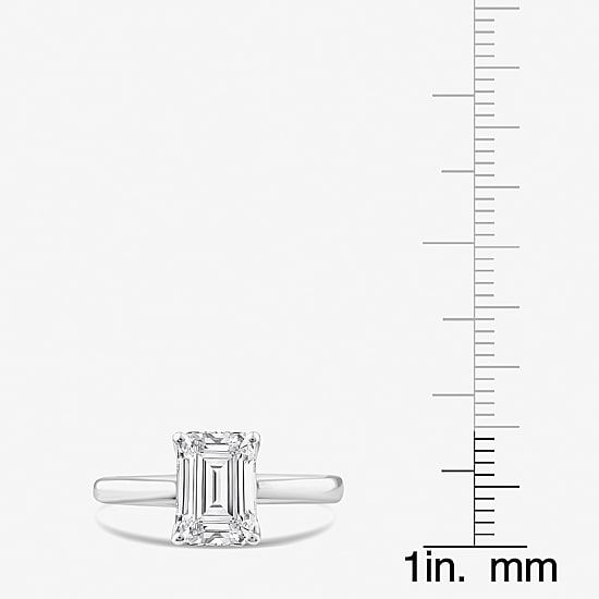 Grown Gorgeous (F, Vs2) Womens 2 1/4 CT. T.W. Lab Grown White Diamond 14K Gold or Platinum Emerald-cut Solitaire Engagement Ring