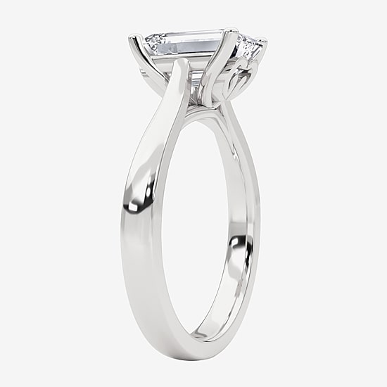 Grown Gorgeous (F, Vs2) Womens 2 1/4 CT. T.W. Lab Grown White Diamond 14K Gold or Platinum Emerald-cut Solitaire Engagement Ring
