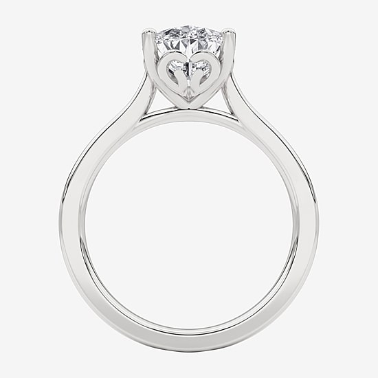 Grown Gorgeous (F, Vs2) Womens 2 1/4 CT. Lab Grown White Diamond 14K Gold Pear Solitaire Engagement Ring