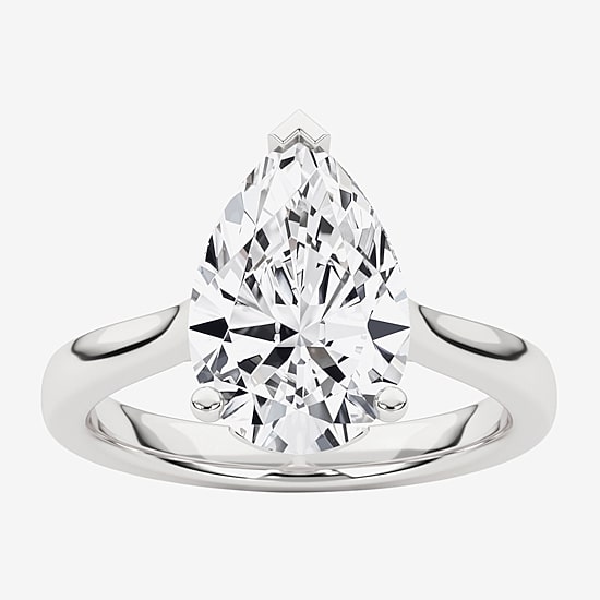 Grown Gorgeous (F, Vs2) Womens 2 1/4 CT. Lab Grown White Diamond 14K Gold Pear Solitaire Engagement Ring