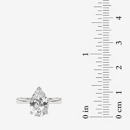 Grown Gorgeous (F, Vs2) Womens 2 1/4 CT. Lab Grown White Diamond 14K Gold Pear Solitaire Engagement Ring