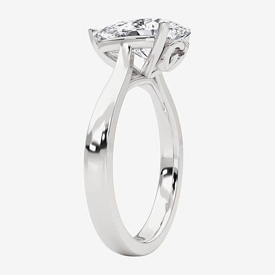 Grown Gorgeous (F, Vs2) Womens 2 1/4 CT. Lab Grown White Diamond 14K Gold Pear Solitaire Engagement Ring