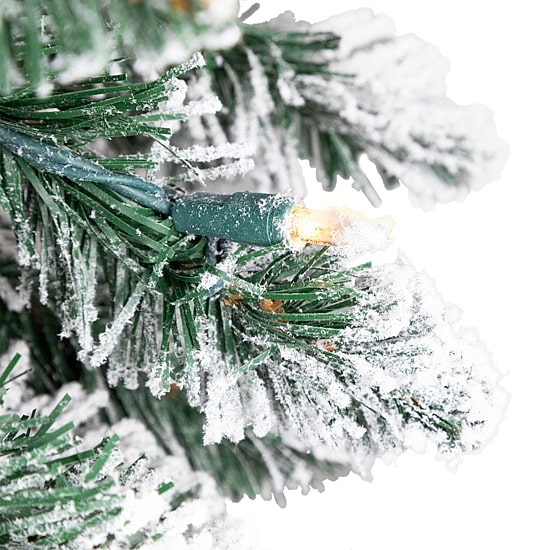 Northlight 5ft Prelit Pencil Flocked Alpine Artificial Clear Lights 5 Foot Flocked Pine Christmas Tree