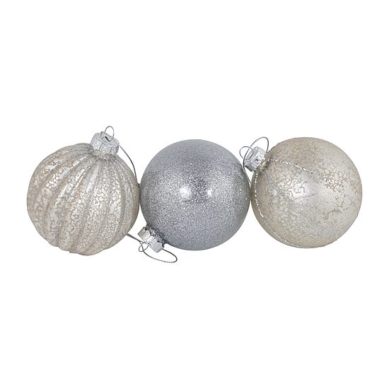 Northlight 3" Finish Glass Ball 9ct Christmas Ornament