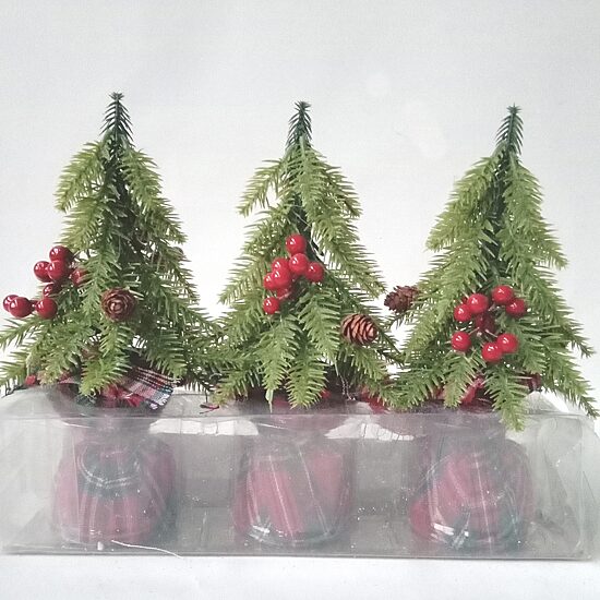 Northlight 9" Mini Downswept Pine Artificial With Pine Cones Pine Christmas Tree