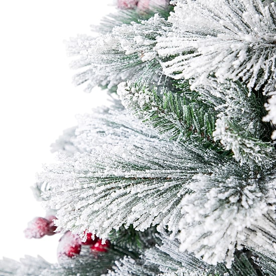 Northlight 7ft Full Flocked Fairfield Fir Artificial 6 1/2 Foot Flocked Pine Christmas Tree