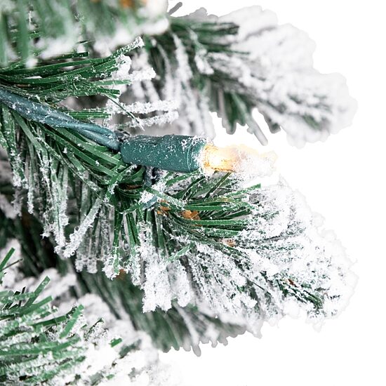 Northlight 4ft Prelit Pencil Flocked Alpine Artificial Clear 4 Foot Flocked Pine Christmas Tree