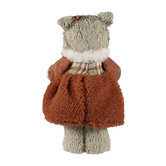 Northlight 10" Woodland Girl Bear Holding Christmas Figurine