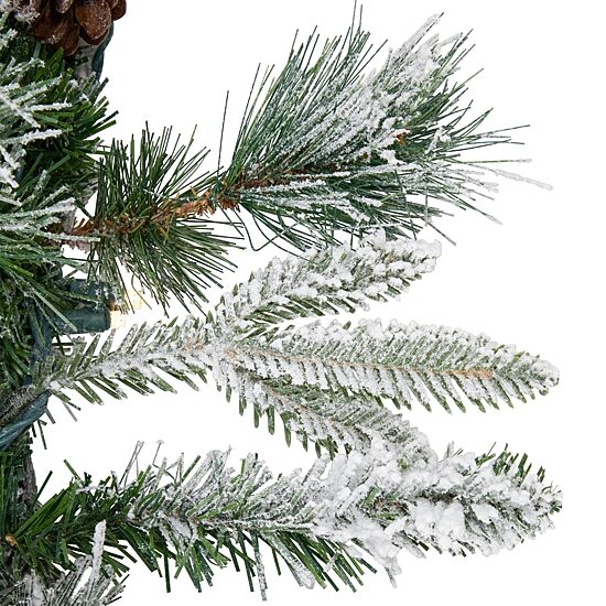 9' x 14'' Pre-Lit Flocked Mixed Rosemary Emerald Pine Artificial Christmas Garland - Clear LED Lights