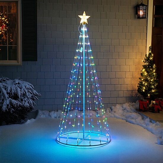 6' LED Color Changing Multiple Function Outdoor Show Cone Tree