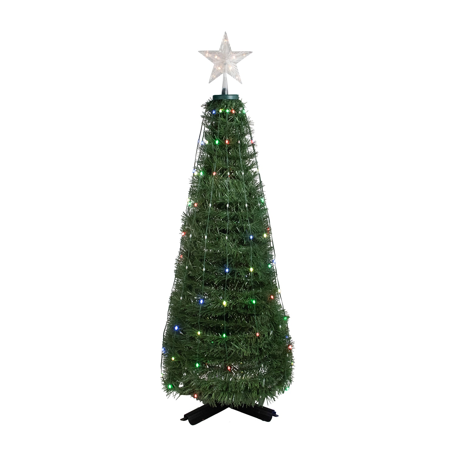 4' Green Color Changing Multiple Function Pop Up Artificial Outdoor Christmas Tree