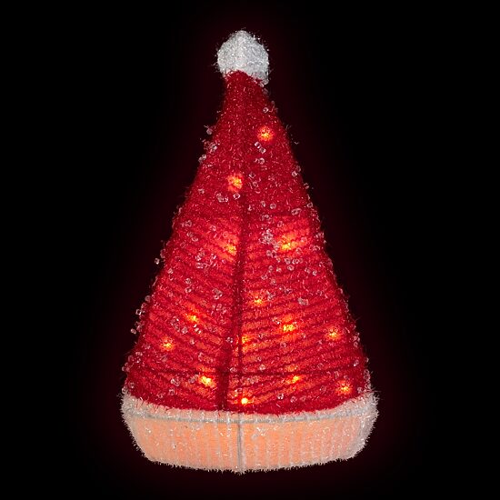 12.25'' Lighted Santa Hat Christmas Tree Topper  Clear Lights