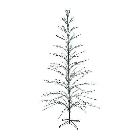 9' Black Pre-Lit Artificial Cascade Twig Christmas Tree - Green Lights