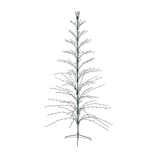 9' Black Pre-Lit Artificial Cascade Twig Christmas Tree - Green Lights