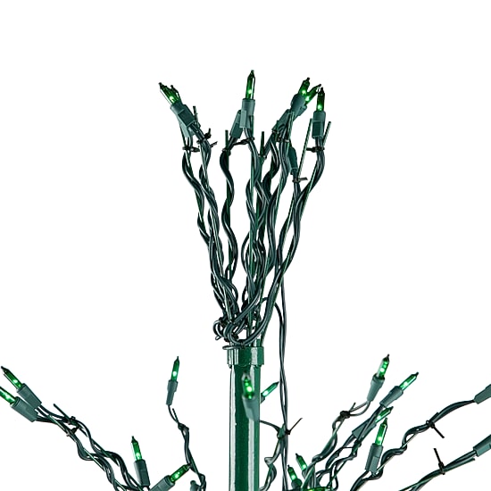 9' Black Pre-Lit Artificial Cascade Twig Christmas Tree - Green Lights