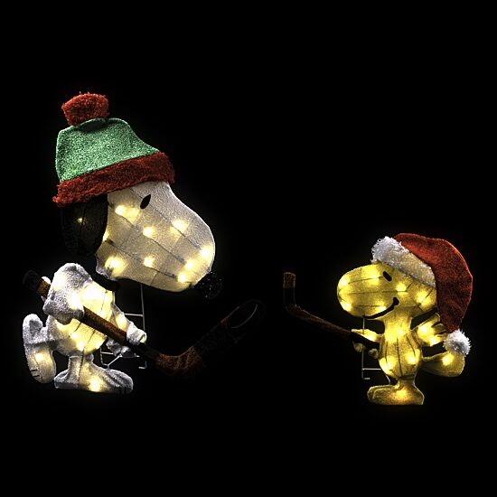 28'' Lighted Snoopy and Woodstock Play Hockey Outdoor Christmas Yard Decoration