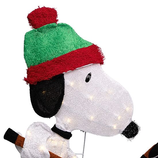 28'' Lighted Snoopy and Woodstock Play Hockey Outdoor Christmas Yard Decoration