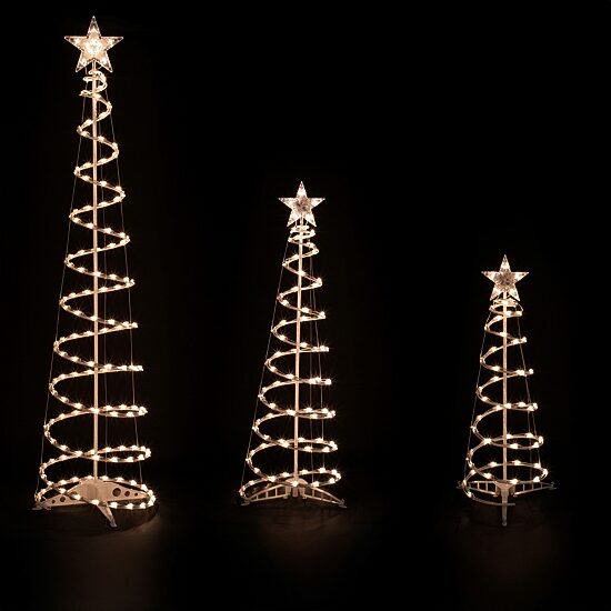 Set of 3 Clear Lighted Spiral Christmas Trees - 3'  4'  and 6'
