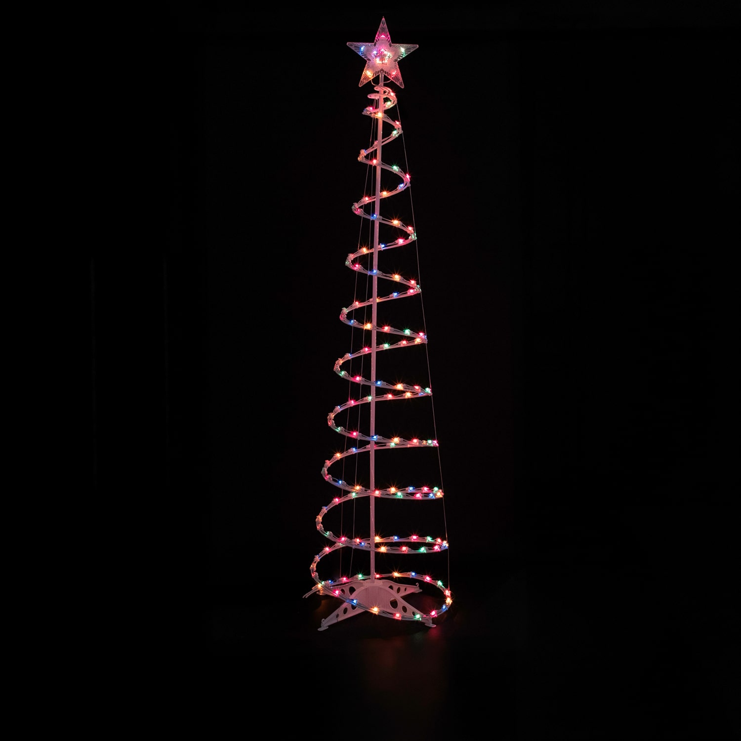 Set of 3 Lighted Multi-Color Spiral Christmas Trees - 3'  4'  and 6'