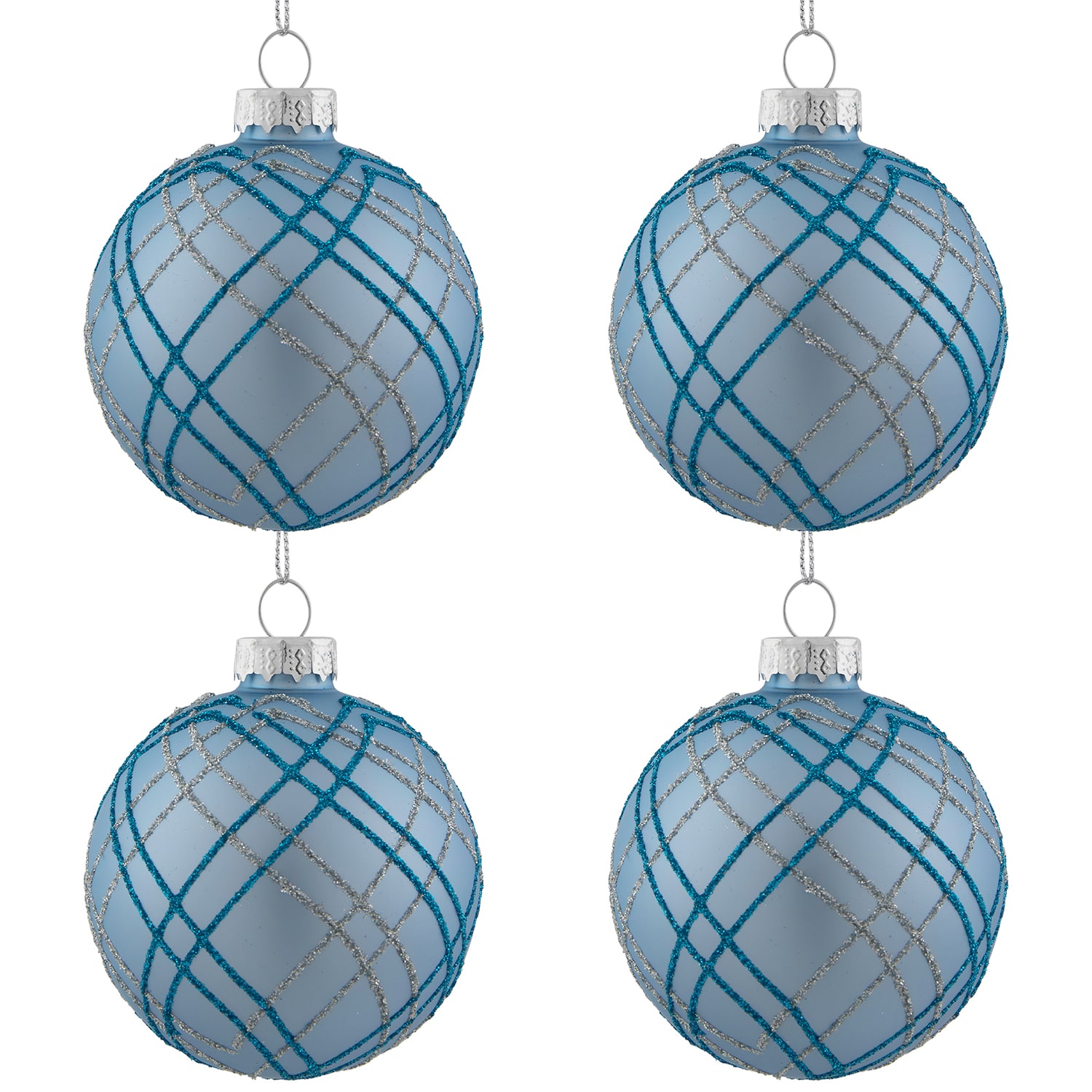 Northlight Glitter Glass Ball 4-pc. Christmas Ornament
