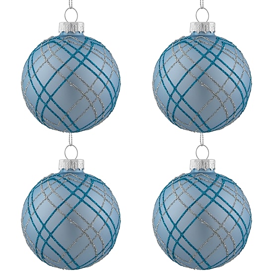 Northlight Glitter Glass Ball 4-pc. Christmas Ornament