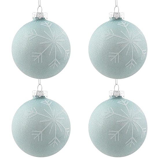 Northlight Snowflake Glass Ball 4-pc. Christmas Ornament