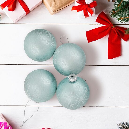 Northlight Snowflake Glass Ball 4-pc. Christmas Ornament