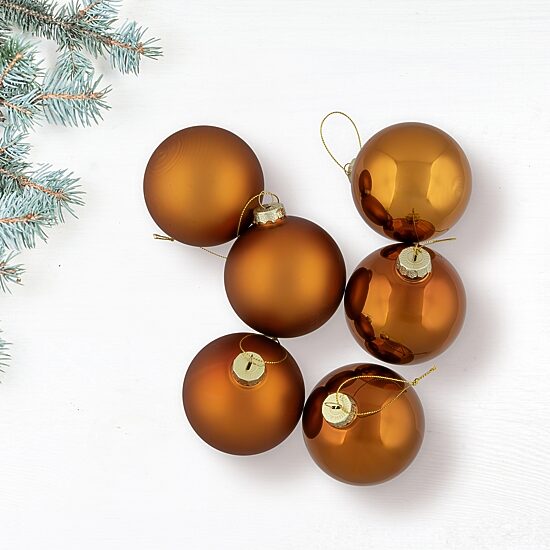 Northlight Glass 2-Finish Ball 6-pc. Christmas Ornament