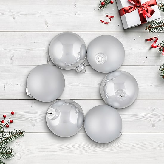 Northlight 2-Finish Glass Ball 6-pc. Christmas Ornament