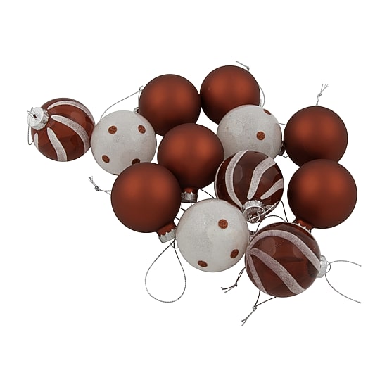 Northlight Glass 3-Finish Ball 12-pc. Christmas Ornament