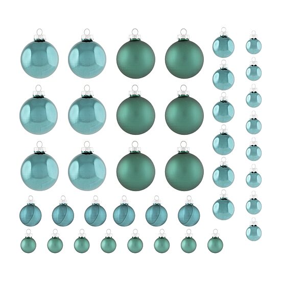 Northlight 2-Finish Glass Green Ball 40-pc. Christmas Ornament
